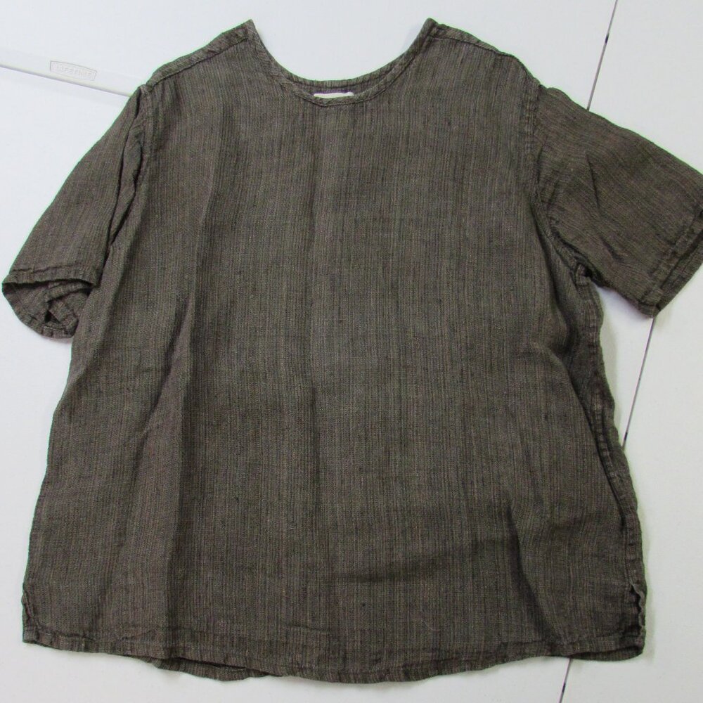 FLAX by Jeanne Engelhart 100% Linen Top Size Large